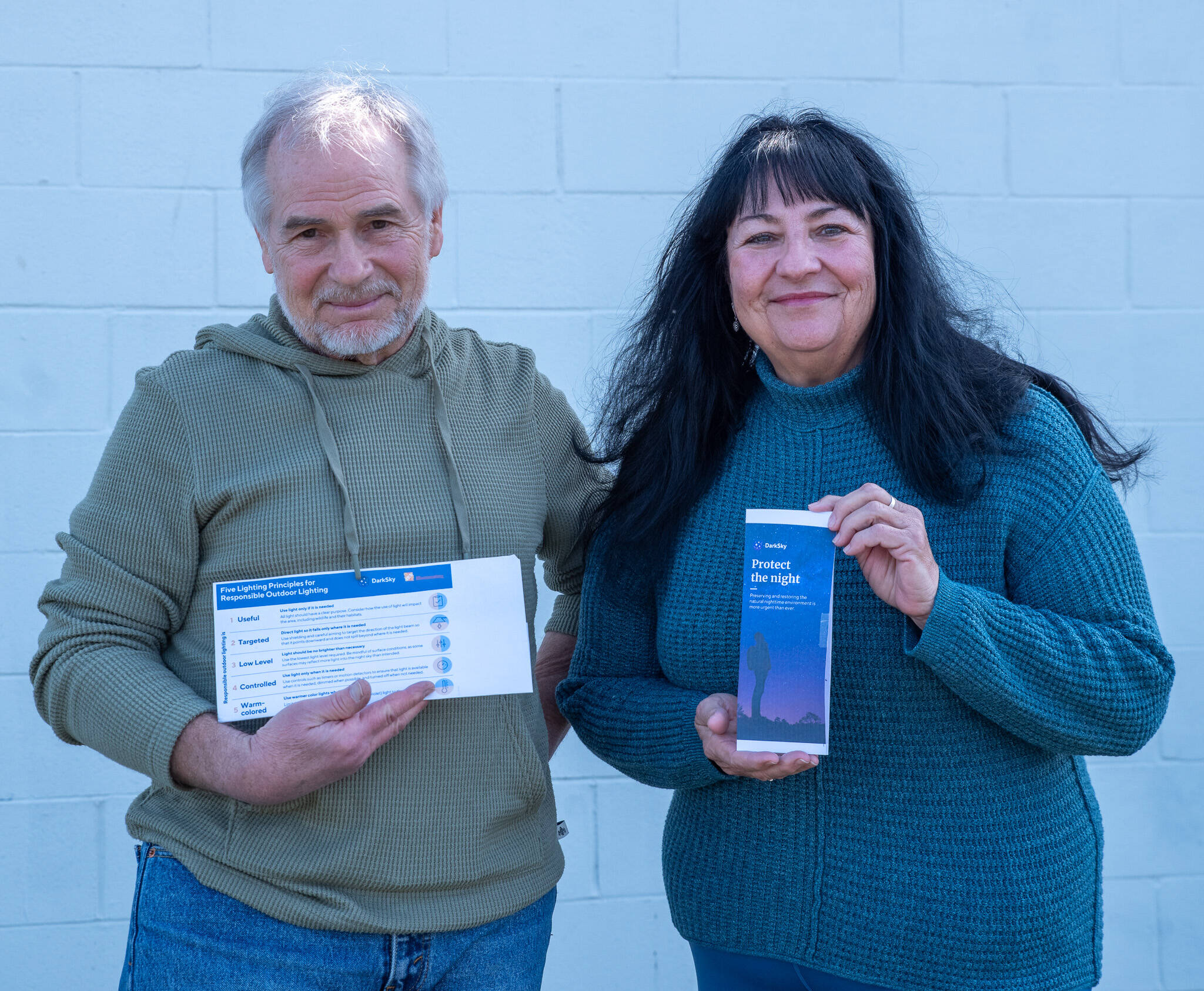 Emily Matthiessen/Olympic Peninsula News Group
Scott Burgett and Linda Kahananui are members of Dark Sky International who are working to spread awareness about how to be mindful with artificial lighting at night.
Scott Burgett and Linda Kahananui are members of Dark Sky International who are working to spread awareness about how to be mindful with artificial lighting at night. (Emily Matthiessen/Olympic Peninsula News Group)