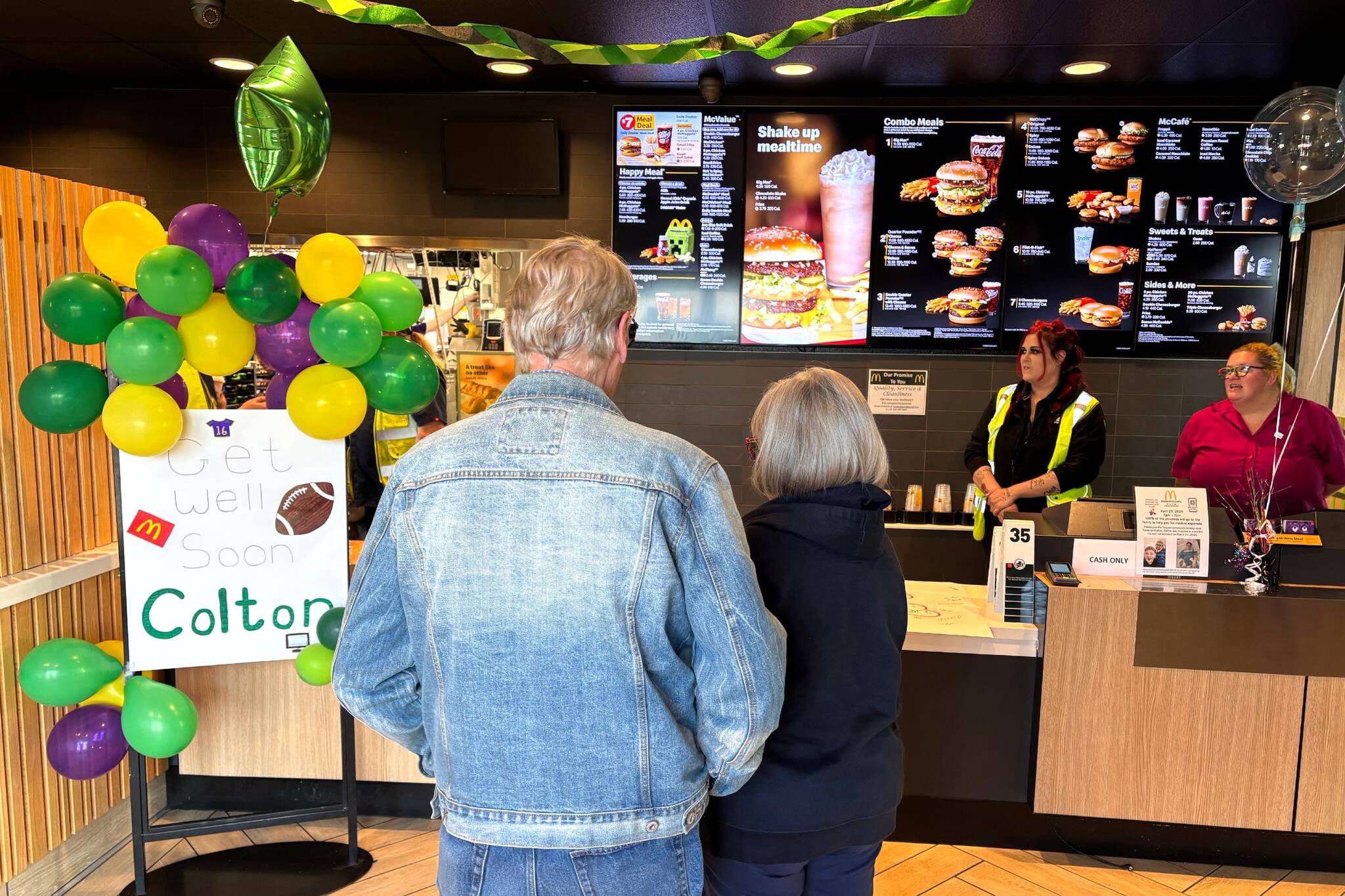 Alefa Eserjosé/Sequim McDonald’s
Sequim McDonald’s owner Alefa Eserjosé donated two hours of sales on April 23 to raise more than $5,200 to help the family of Colton Dufour pay for medical expenses after he was struck by vehicle on March 31.