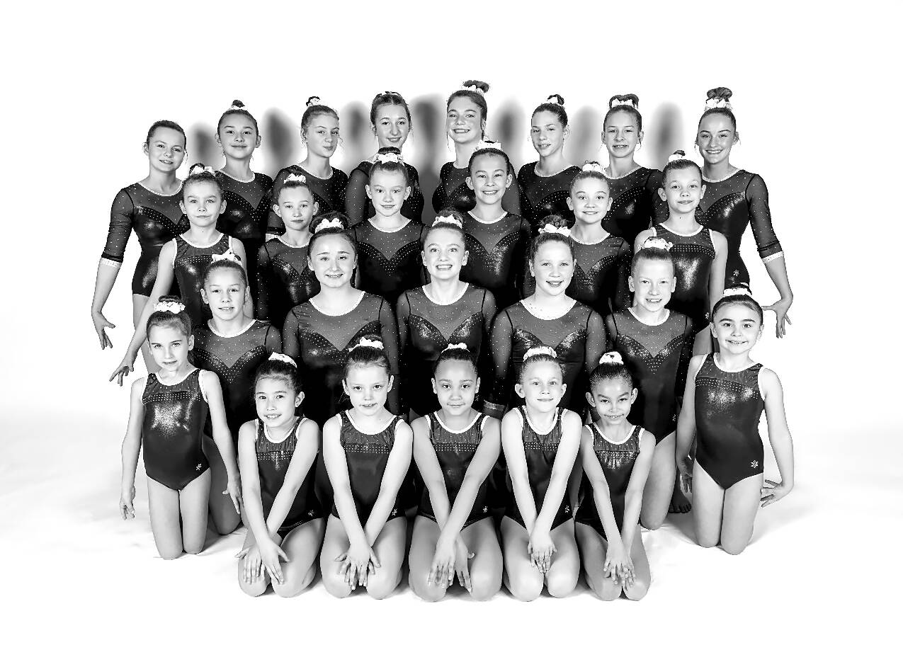Top row, from left, Addie Plotner, Tia York, Emmeline Freund, Arden Moore, Avery Dean, Claire Harrison, Molly Brown, Addyson Reid and third row, Isabel Zamora, Addy Davis, Paisley Bergen, Lylia Paranada, Lorelei Chapman, Gwen Smith; second row, Khloe Przygocki, Maggie Brown, Sophia Borrayo, Reilly Goss, Addie Davis, Kyla Sanders, Lola Borrayo and front row, Kate Weber, Kennedy Jevne, Alexandria Armand, Emma Allen and Mia Wills.