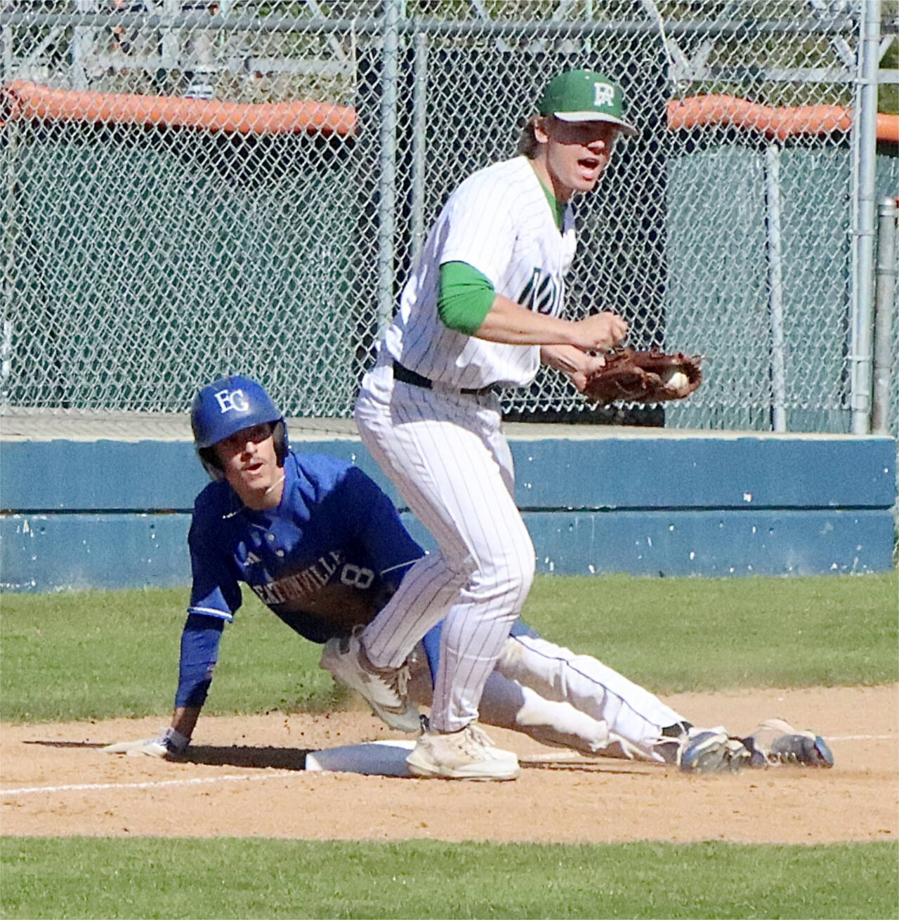 Third basemen Josiah Gooding is one of the excellent defensive players for the Port Angeles Roughriders baseball team. (Dave Logan/for Peninsula Daily News)