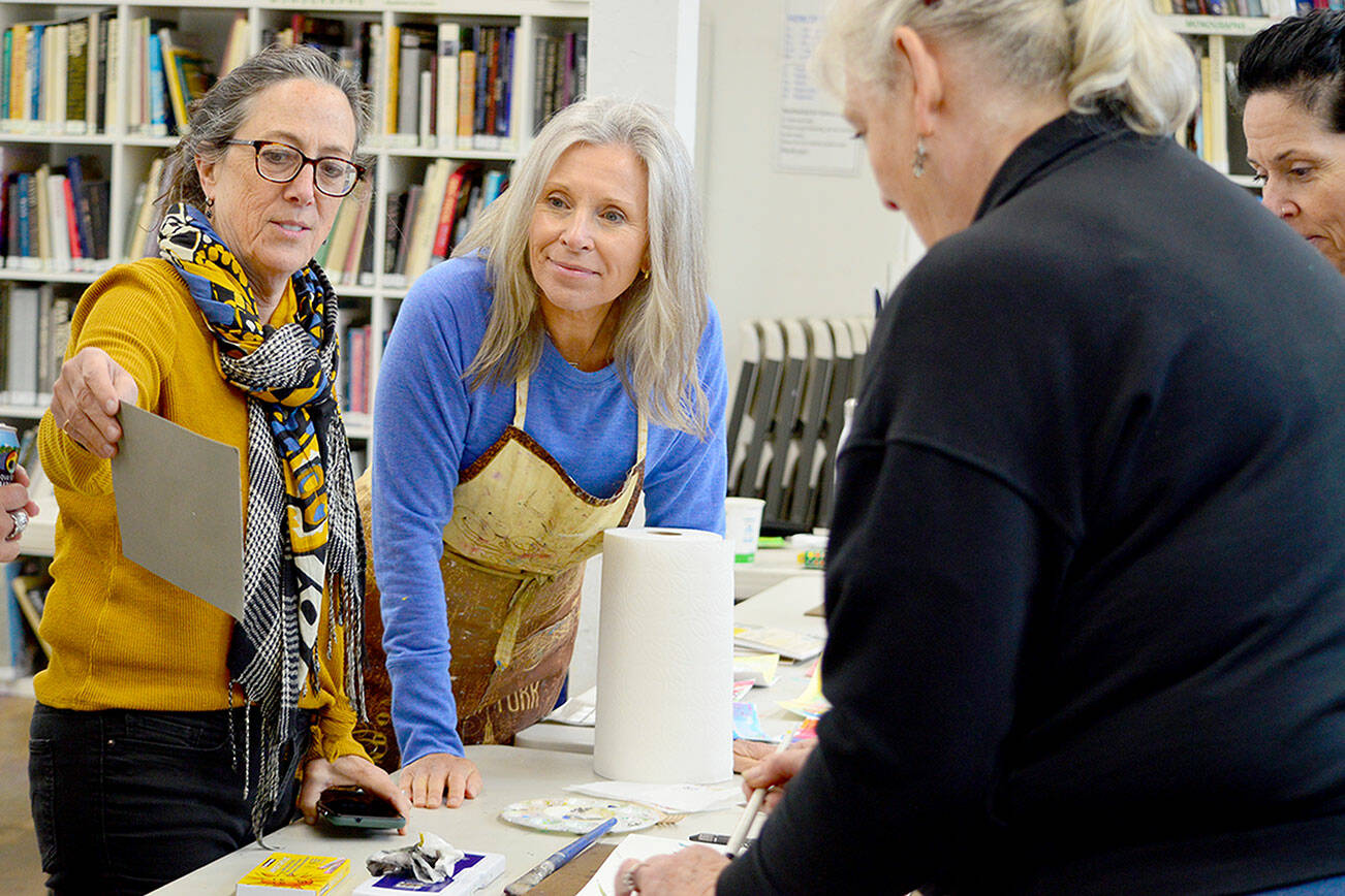 Northwind Art School teaching artist Meg Kaczyk, left, will host “Art Journaling through Change: In Community” on Sunday in Port Townsend. (Diane Urbani/Northwind Art)