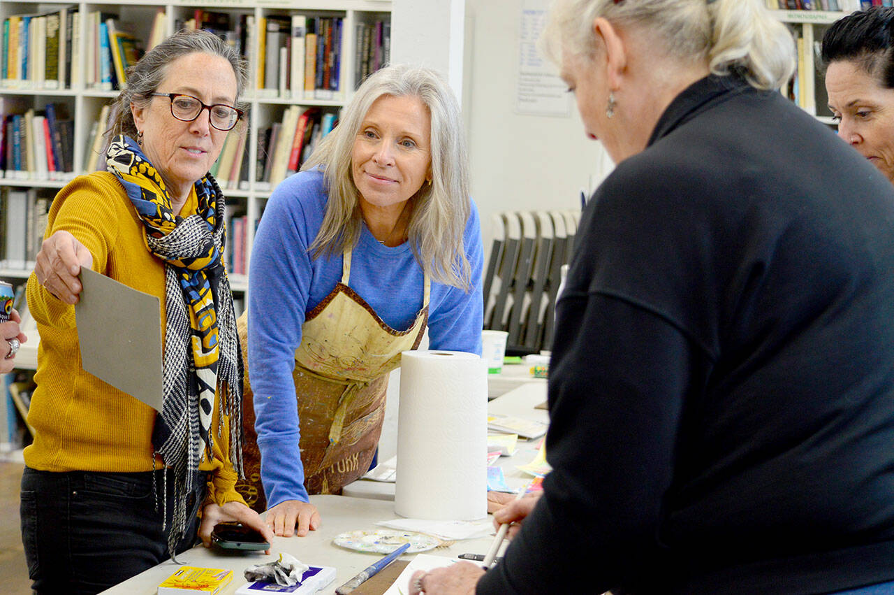 Northwind Art School teaching artist Meg Kaczyk, left, will host “Art Journaling through Change: In Community” on Sunday in Port Townsend. (Diane Urbani/Northwind Art)