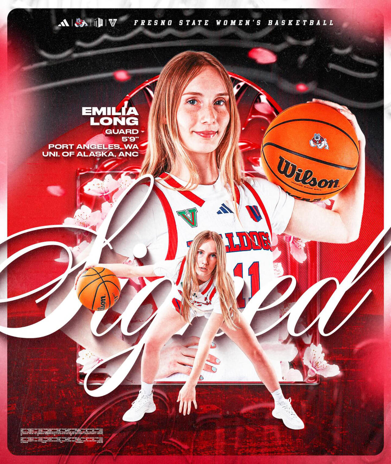 Facebook post from Fresno State announcing Millie Long’s commitment to the school.