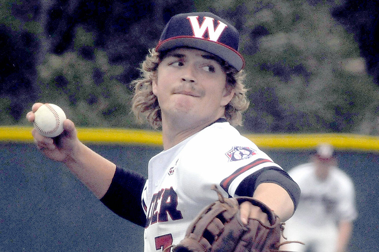 KEITH THORPE/PENINSULA DAILY NEWS
Wilder Senior pitcher Zeke Schmadeke throws against CBC Orange on Thursday at Volunteer Field in Port Angeles.