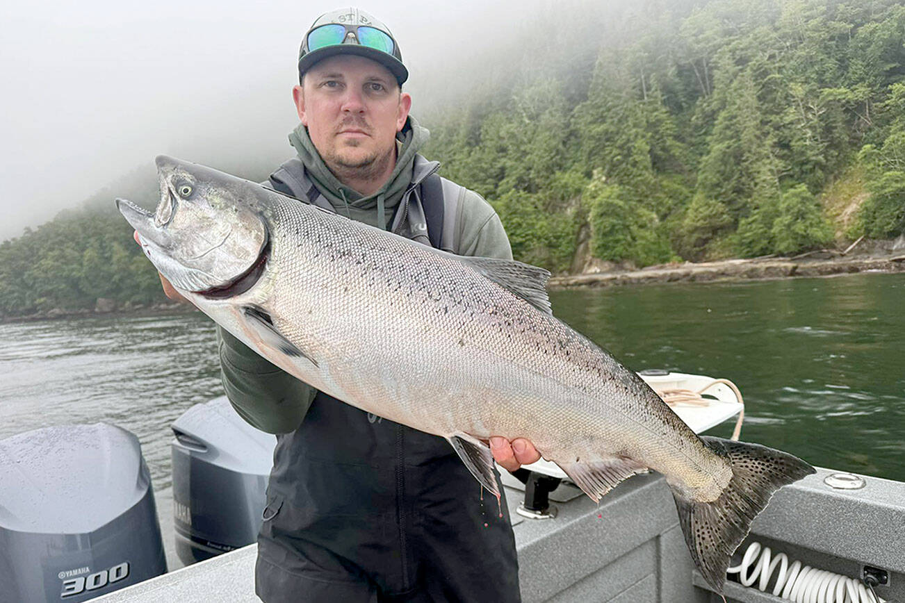 Enumclaw's Ryan Voight caught this large hatchery chinook while fishing out of Van Riper's Resort in Sekiu.
