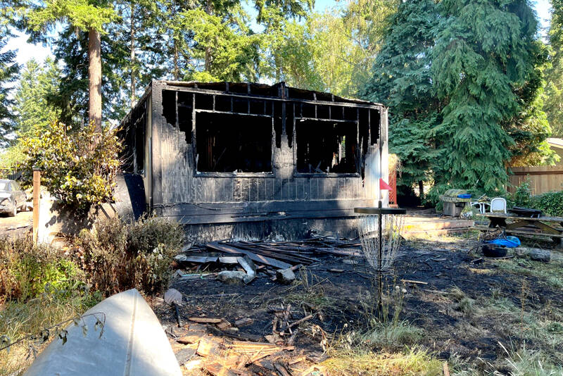 A man died in a residential structure fire on Thursday afternoon in Port Hadlock. (East Jefferson Fire Rescue)