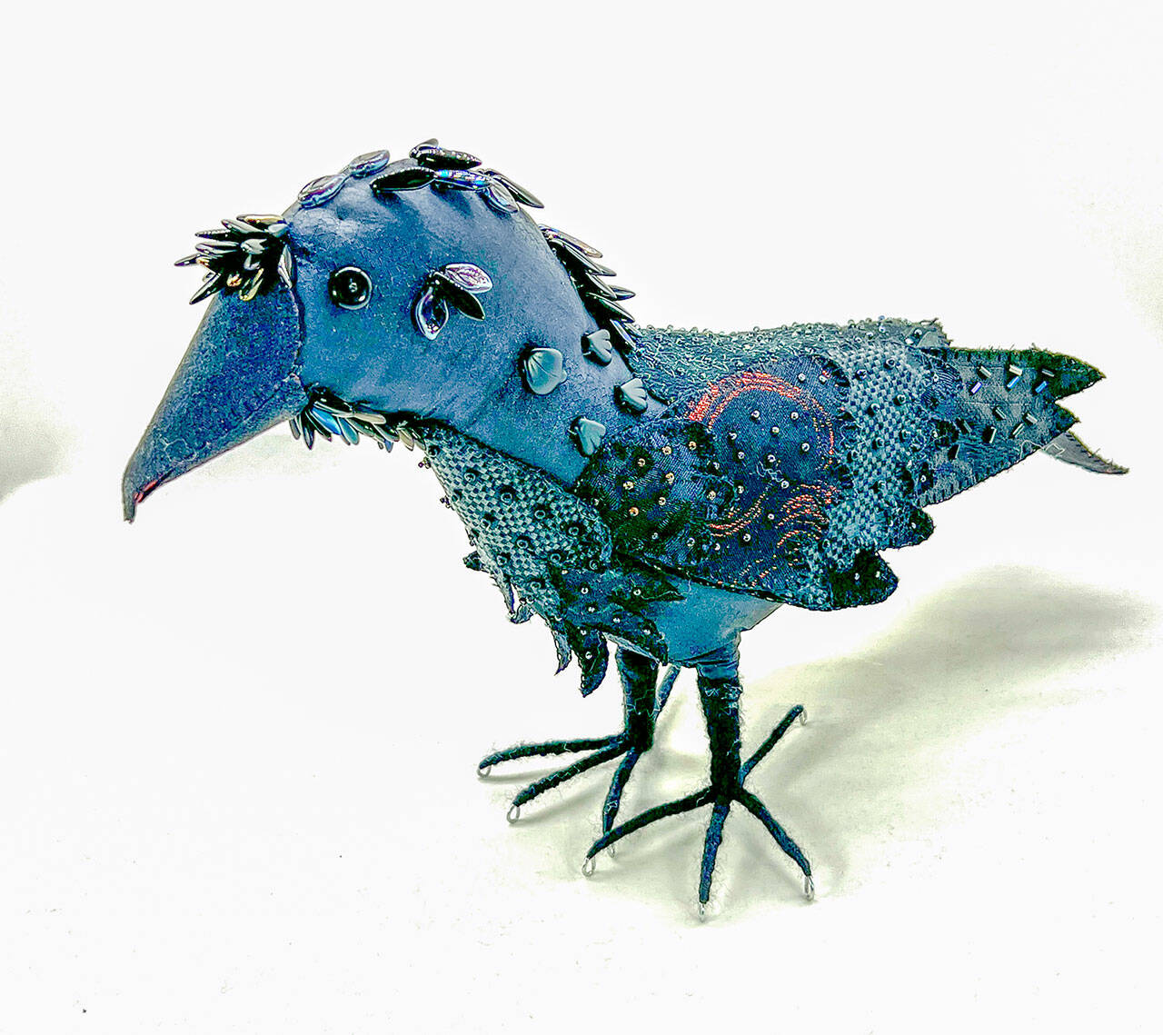 Pat Herkal’s three-dimensional fabric birds will be featured at the Port Townsend Gallery during August.