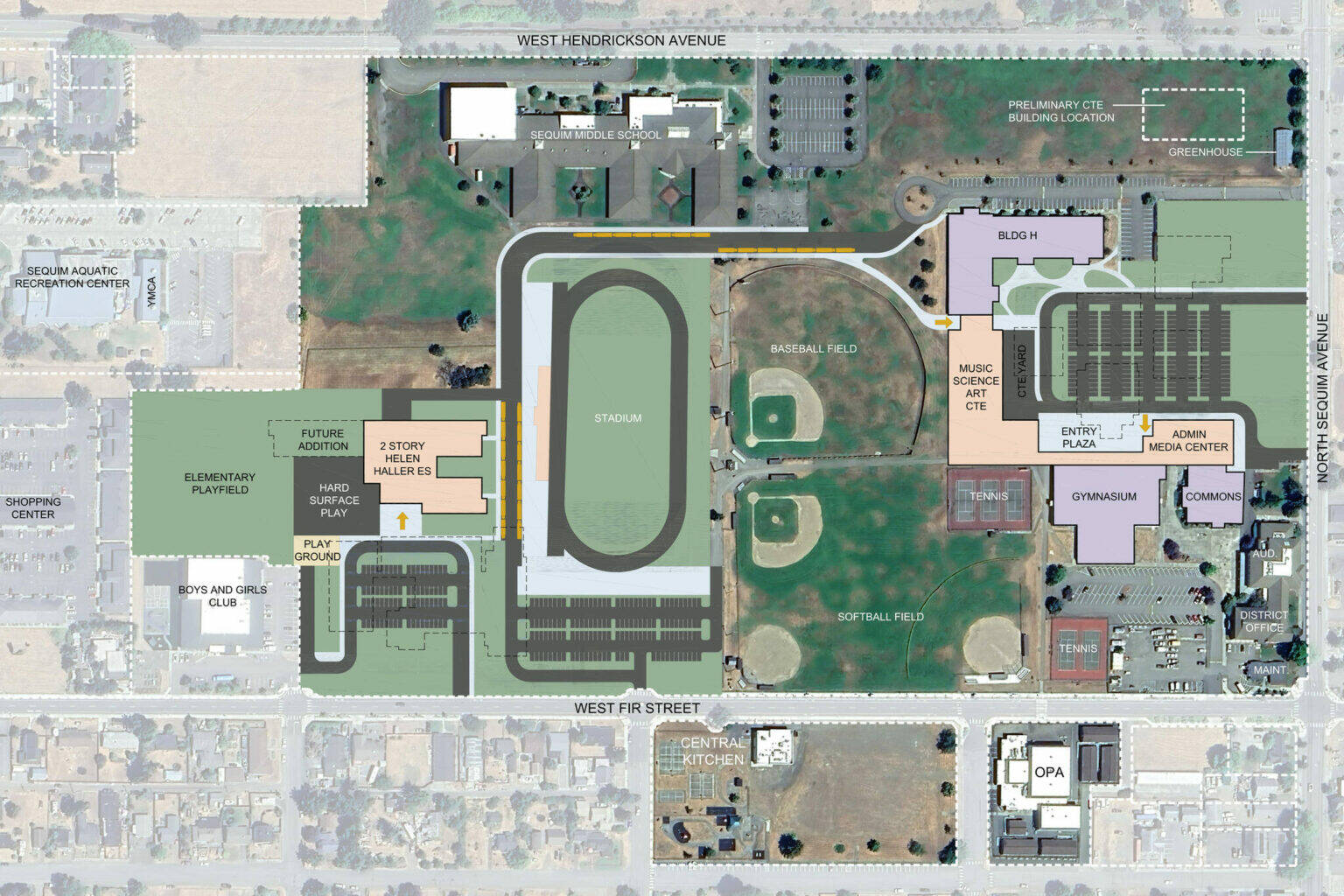 If negotiations between Sequim School District staff and The Wenaha Group are finalized, the firm will lead construction management of the voter-approved bond projects, such as building a new Helen Haller Elementary School, a new wing at Sequim High School along with construction of the Career Technical Education building. (Sequim School District)