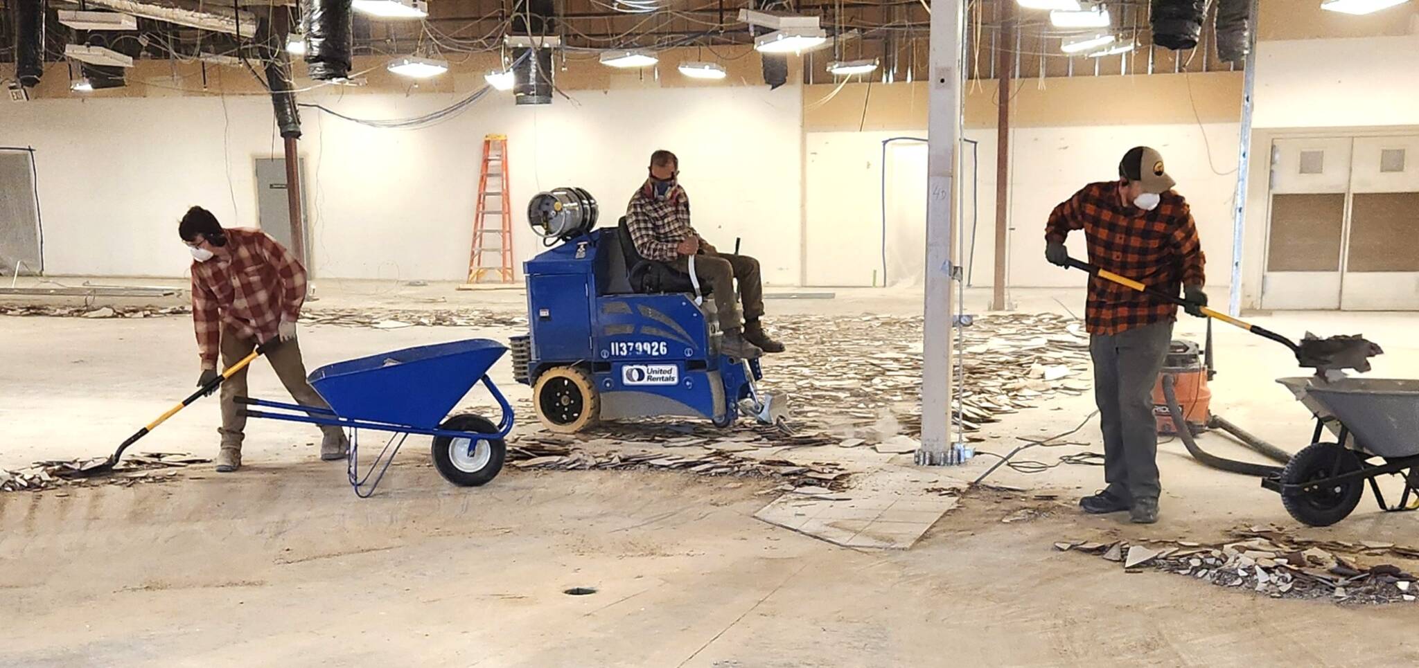 Durashine Concrete Polishing removed 4,000 square feet of tile inside the former Sequim Safeway and JCPenney for the new Shipley Center, Sequim’s senior center. (Shipley Center)