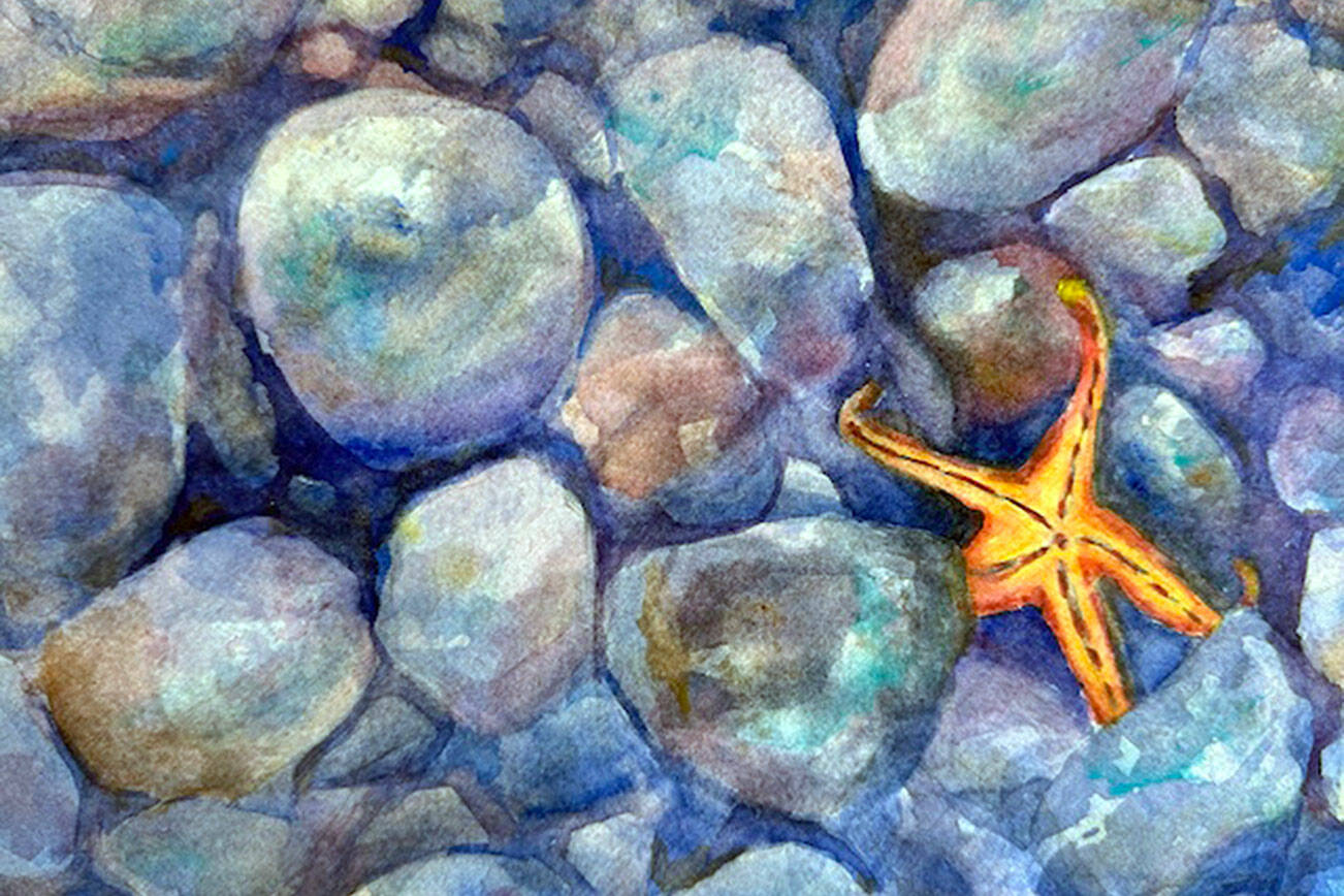 “Echo of the Tides,” a painting by Melissa Doyel, will be on display at Blue Whole Gallery during October.