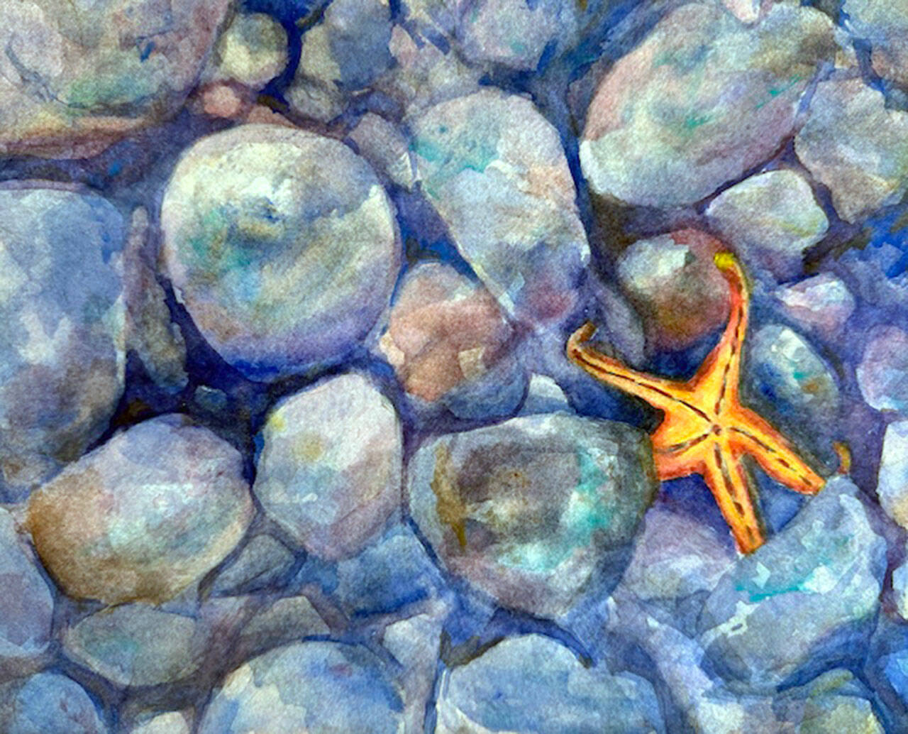 “Echo of the Tides,” a painting by Melissa Doyel, will be on display at Blue Whole Gallery during October.