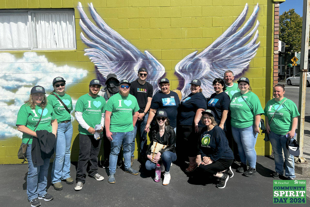 First Fed team members volunteer in Sequim during Community Spirit Day 2024. Courtesy First Fed