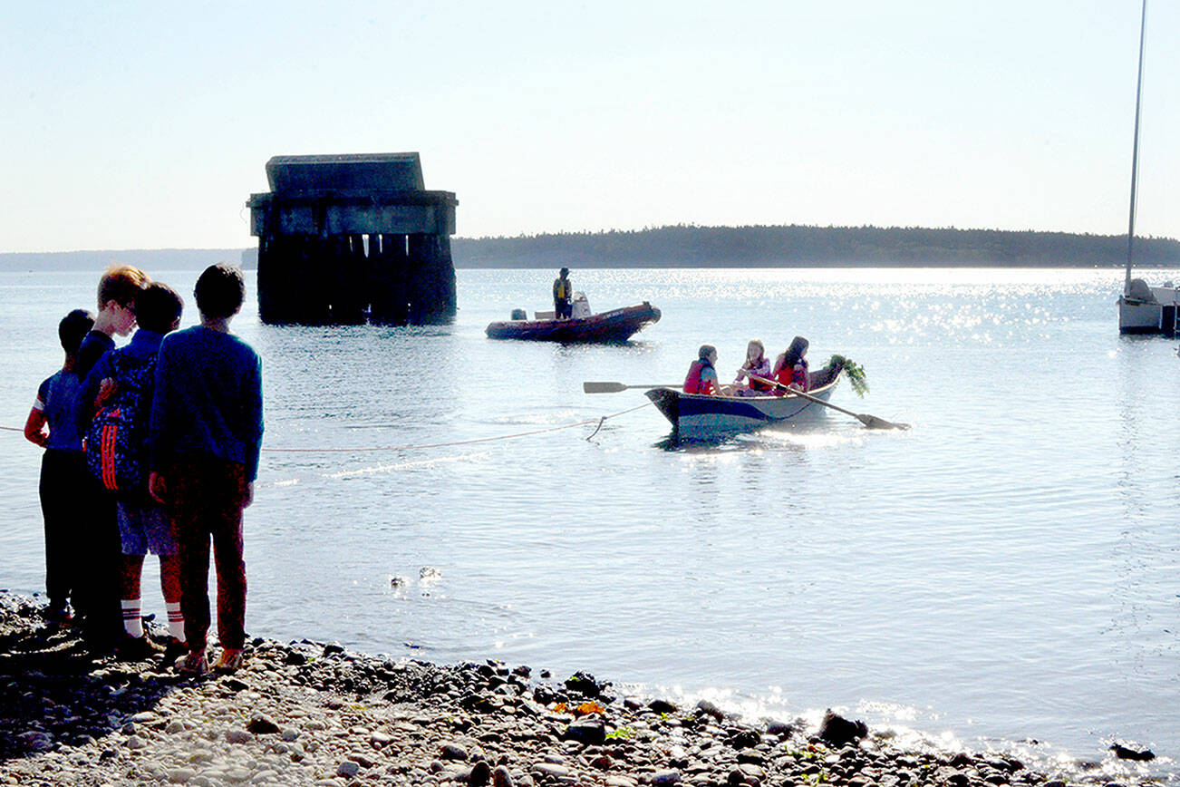 A group of 5th graders from The Evergreen School in Shoreline launched a boat which they built as a part of a week-long Northwest Maritime
Elijah Sussman