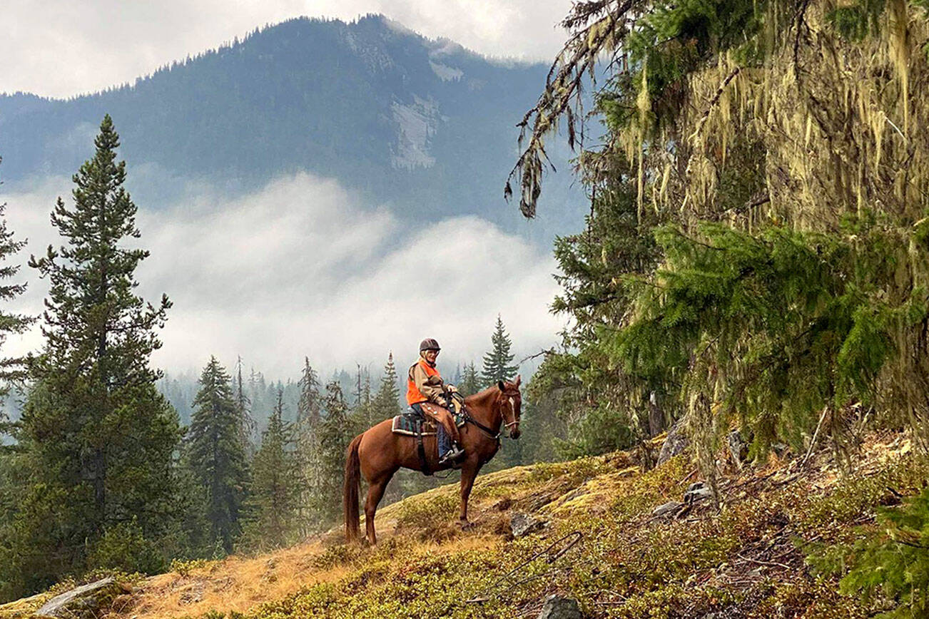 Submitted photo
It’s hunting season. To avoid getting accidently mistaken for big game follow Judy Dupree’s example of donning a bright, fluorescent orange or pink vest to alert hunters you’re in the area.