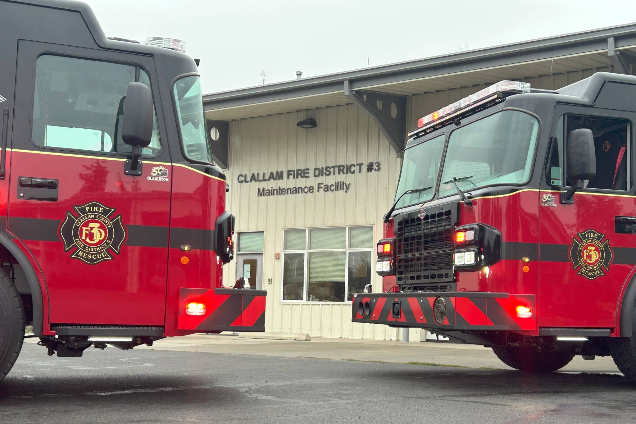 Two new fire engines will go into daily use in Sequim and Carlsborg for Clallam County Fire District 3 in early November. A third new fire engine will arrive in early 2026 for Blyn’s fire station. (Matthew Nash/Olympic Peninsula News Group)