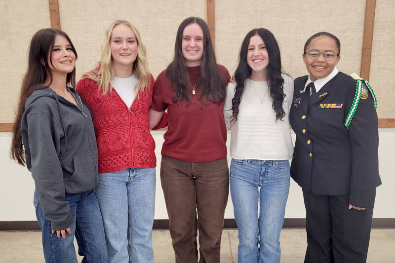 Candidates for the 2026 Clallam County Fair royalty are, from left, Tish Hamilton, Keira Headrick, Julianna Getzin, Makenzie Taylor and Jasmine Green. Molly Beeman is not pictured.