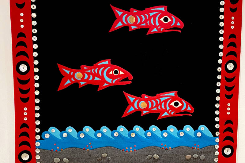 Celeste Dybeck’s “Return of the Salmon” will be part of the “Under the Surface of the Salish Sea” fiber arts exhibit at the Port Townsend Marine Science Center’s gallery.