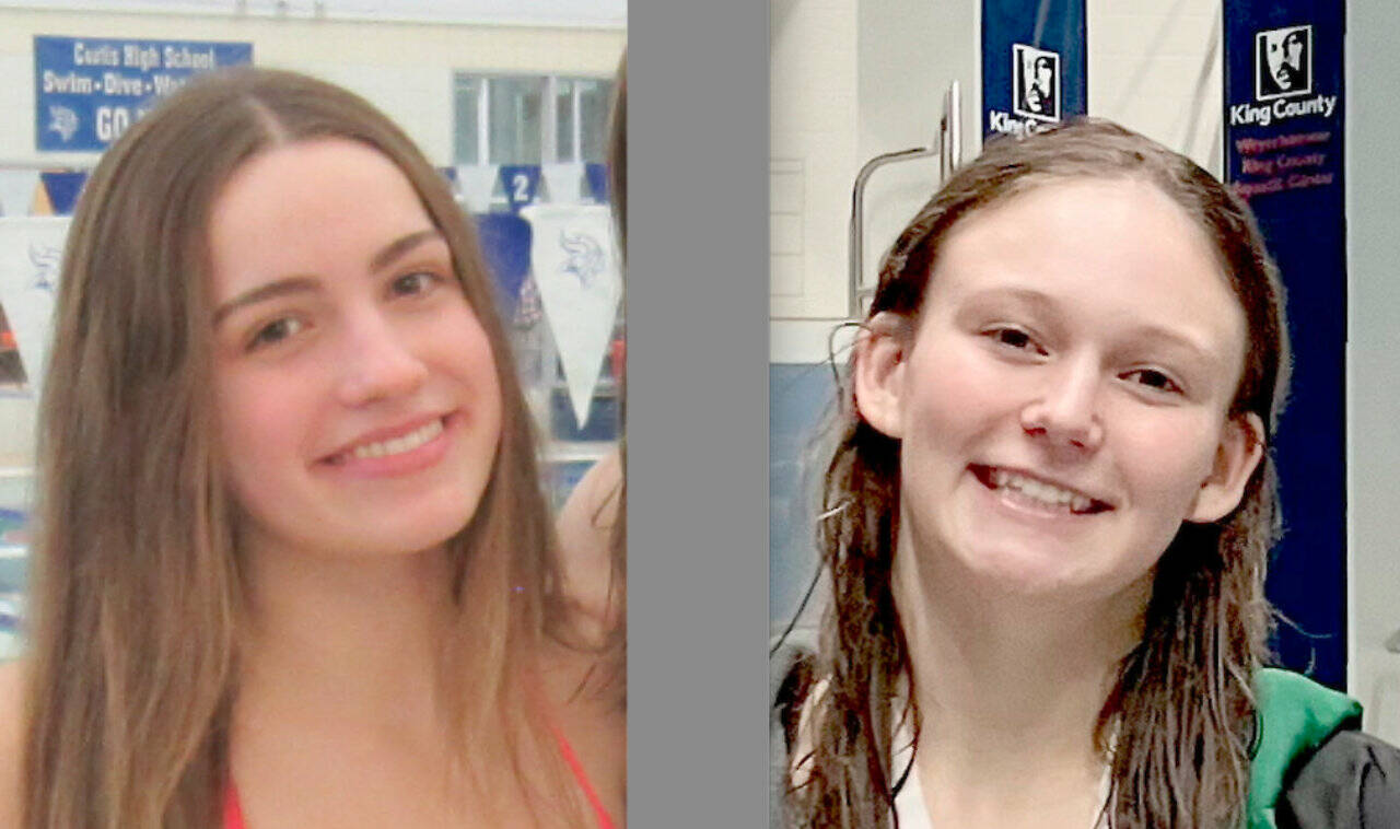 Left, Ava Shinkle, Sequim swim and dive; and Lynzee Reid, Port Angeles swim and dive.