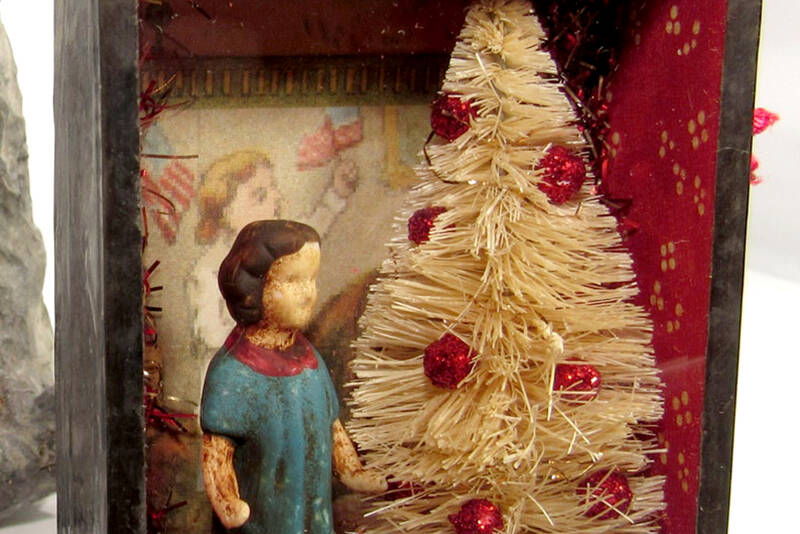 “Christmas Girl” by Jennifer Rose is part of the Blue Whole Gallery’s December exhibit, “A Silver Lining.”
