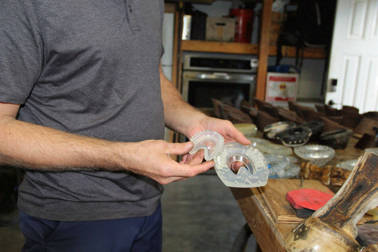 Karen Griffiths
Chris Niclas played a key role in designing the EasyCare Versa Grip’s Shoe Plug. It attaches to the center of Versa Grip horseshoes to prevent snow, ice and mud from building up under the hoof.