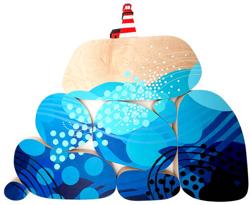 “Tides & Time” by woodworker Lacy Muhich will be part of the new Showcase 2026 exhibition at the Northwind Art gallery in Port Townsend. (Lacy Muhich)