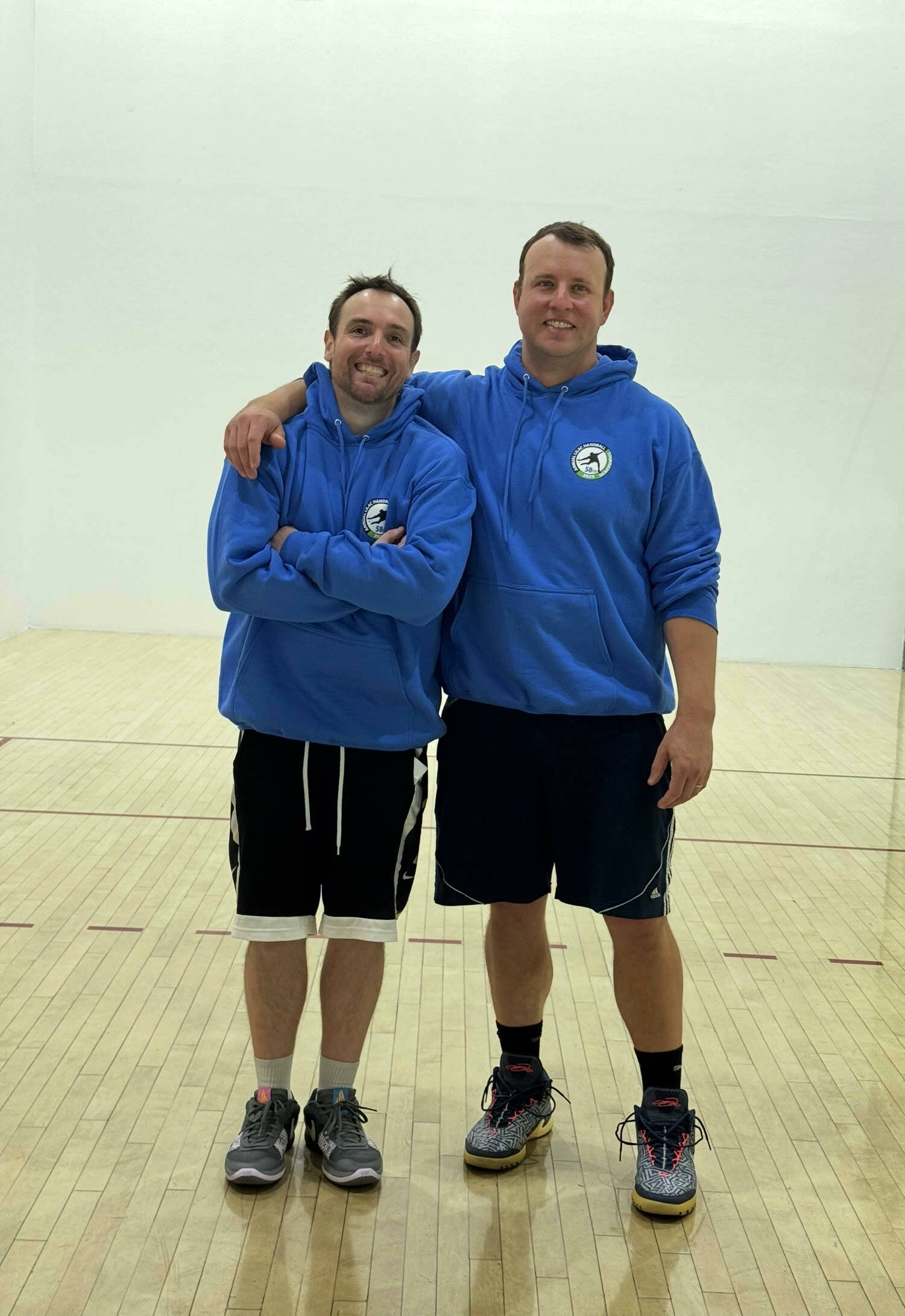 Handball doubles partners Michael Ewing, left, of Port Angeles and Chris Cardinal of Chimacum won the 41st Washington Athletic Club Handball Classic doubles championship last weekend at the Washington Athletic Club in Seattle.